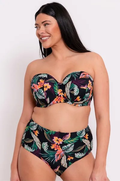 Плавки бикини с завышенной талией Cuba libre Curvy Kate, черный