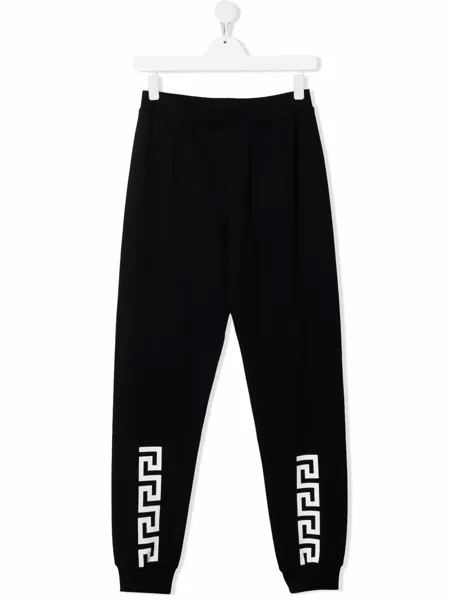 Versace Kids спортивные брюки с принтом Greca