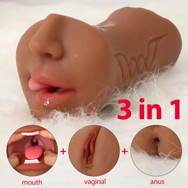 3 в 1 Оральное влагалище Анальный рот Минет Мужской мастурбатор Искусственная киска Эротические секс-игрушки для мужчин