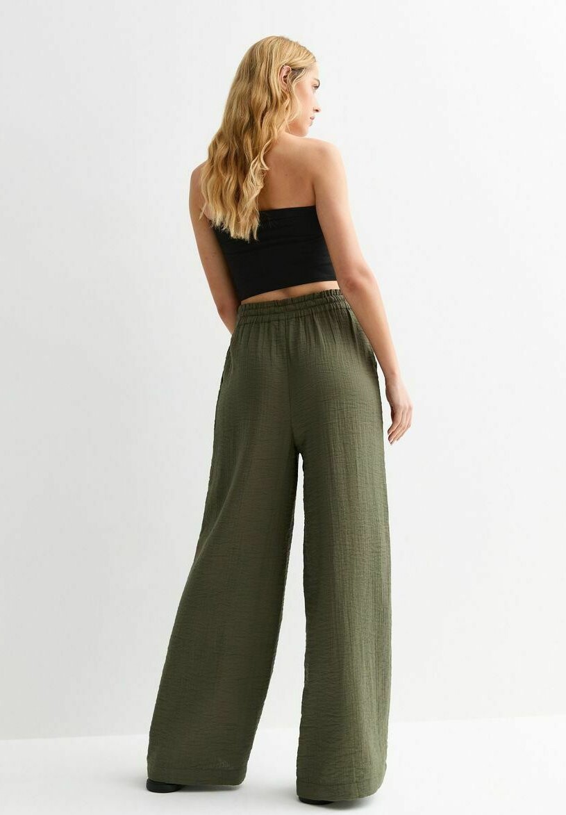 Брюки Crinkle Wide Leg New Look, хаки