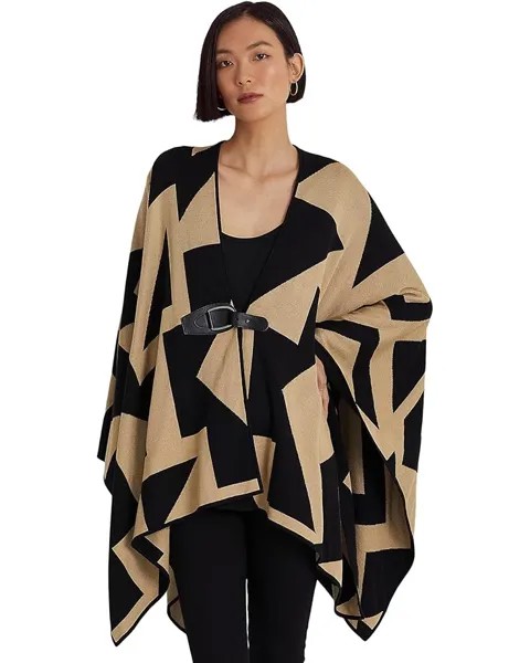 Свитер LAUREN Ralph Lauren Petite Geo Print Cotton Blend Cardigan, цвет Black/Tan
