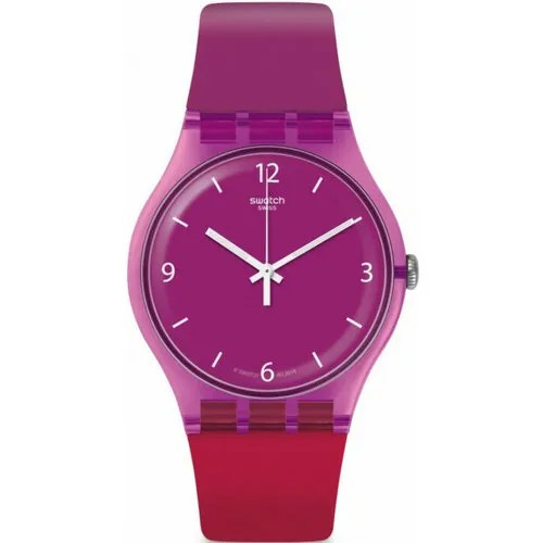 Наручные часы swatch, красный, фиолетовый