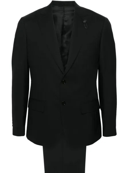 Lardini шерстяной костюм с однобортным пиджаком, черный
