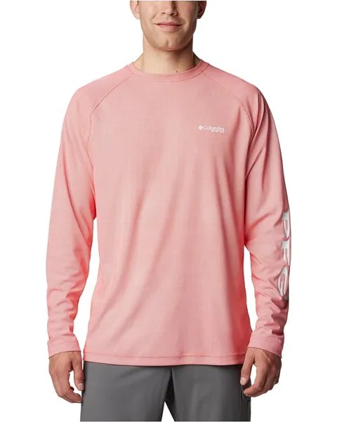 Рубашка Columbia PFG Terminal Deflector Long Sleeve, цвет Bright Poppy/White