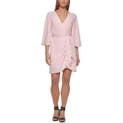 Женское розовое вечернее коктейльное платье DKNY длиной до колен с пышной юбкой 6 BHFO 1299