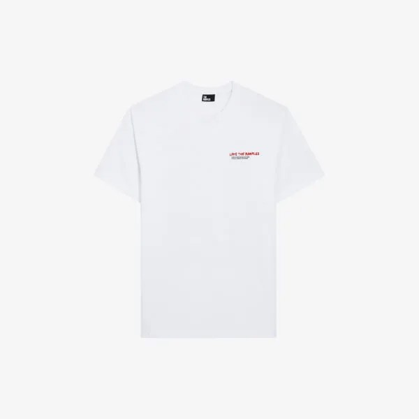 Хлопковая футболка с круглым вырезом и принтом со слоганом The Kooples, цвет whi01