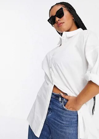 Белая oversized-рубашка из органического хлопка Vero Moda Curve-Белый