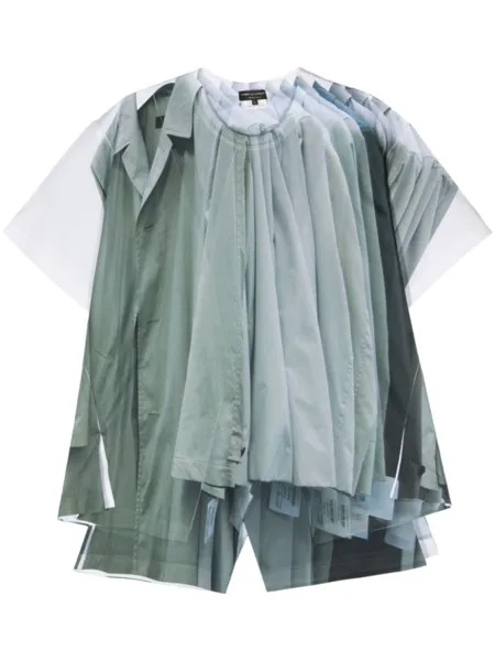 Асимметричная футболка с фотопринтом Comme des Garçons Homme Plus, белый