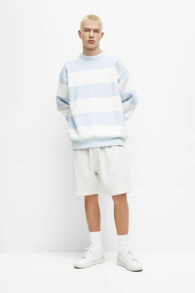 Спортивные шорты-джоггеры-бермуды Pull&Bear, бледно-серый