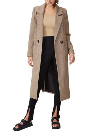 Удлиненное пальто с карманами серо-коричневого цвета с узором «гусиная лапка» Cotton:On-Коричневый цвет