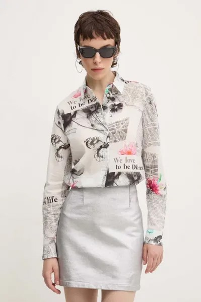 Рубашка НАРА из хлопка Desigual, белый
