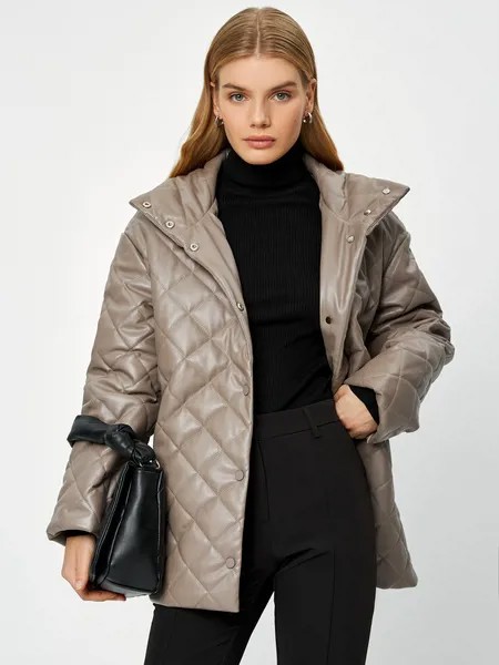 Кожаная куртка женская ZARINA 3122436136 бежевая XL