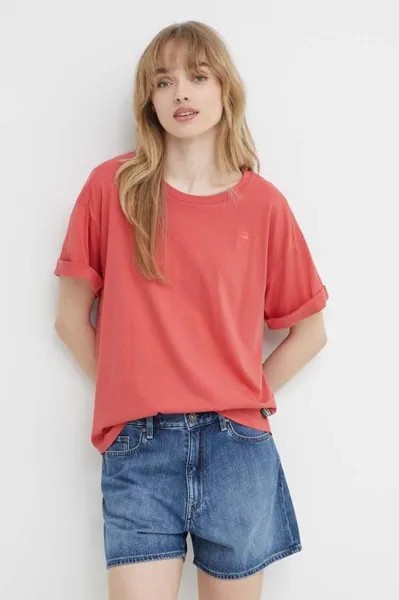 Хлопковая футболка G-Star Raw, красный