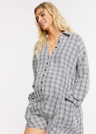 Oversized-ромпер в клетку ASOS DESIGN Maternity-Многоцветный