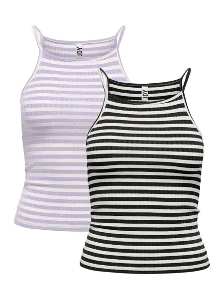 Топ JACQUELINE de YONG Gestreiftes Tank 2 er Stück Ärmelloses Set JDYFRANSISKA, цвет schwarz-lila