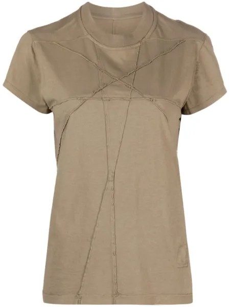 Rick Owens DRKSHDW футболка с декоративной строчкой, зеленый