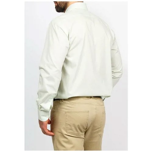 Рубашка мужская длинный рукав CASINO c410/1/566, Прямой силуэт / Сlassic fit, цвет Зеленый, рост 174-184, размер ворота 41