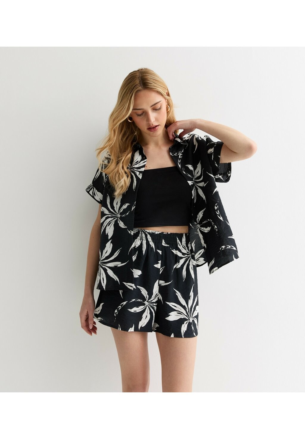 Шорты PALM ELASTICATED New Look, черный