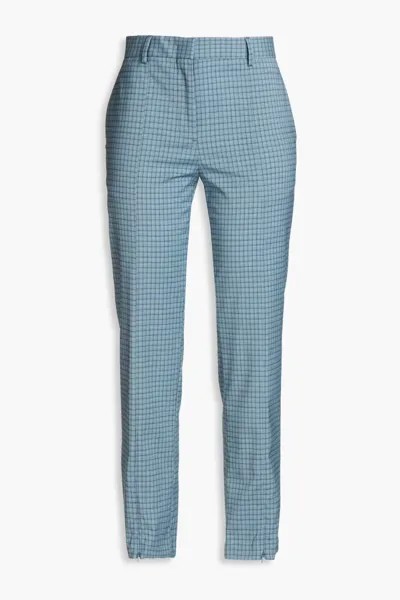 Зауженные брюки в клетку из смесовой шерсти Paul Smith, цвет Slate blue