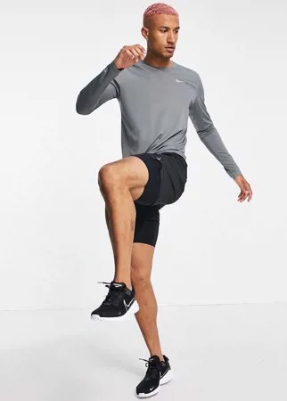 Серый лонгслив Nike Running Miler Dri-FIT
