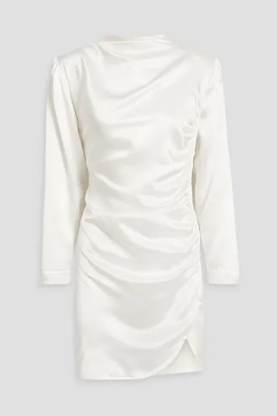 Платье мини из шелкового атласа с драпировкой Envelope1976, белый