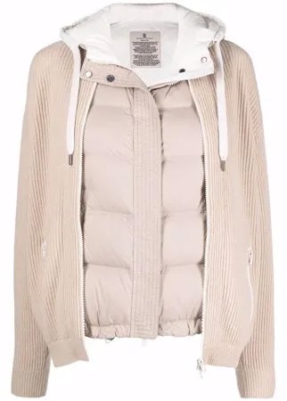 Brunello Cucinelli многослойное худи с дутыми вставками