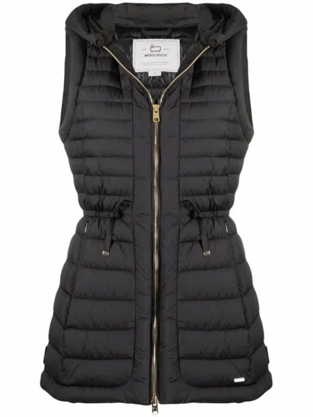 Woolrich стеганый жилет с капюшоном, черный