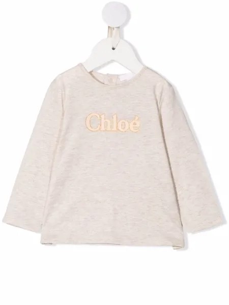 Chloé Kids топ из органического хлопка с логотипом