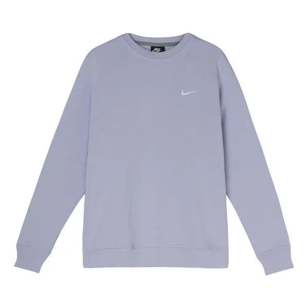 Толстовка Men's Nike Solid Color Chest Brand Logo Printing Embroidered Round Neck Pullover Autumn Light Purple, фиолетовый