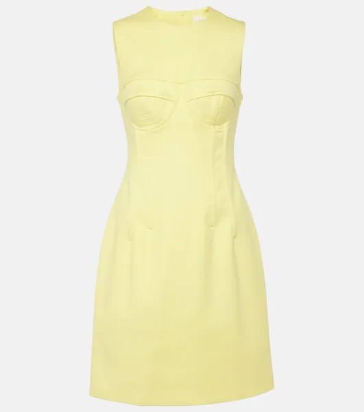 Платье-Бюстье из хлопка с круглым вырезом Sportmax, желтый