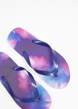 Шлепанцы с принтом тай-дай ASOS DESIGN-Разноцветный