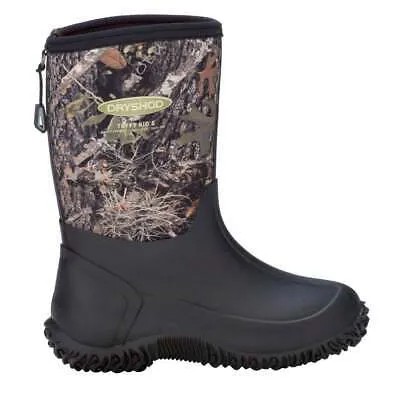 Черные повседневные ботинки для мальчиков Dryshod Tuffy Sport Camouflage без застежек TUF-KD-CM