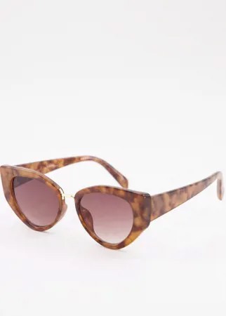 Женские солнцезащитные очки «кошачий глаз» в черепаховой оправе Jeepers Peepers-Коричневый цвет