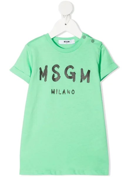 MSGM Kids платье-футболка с логотипом