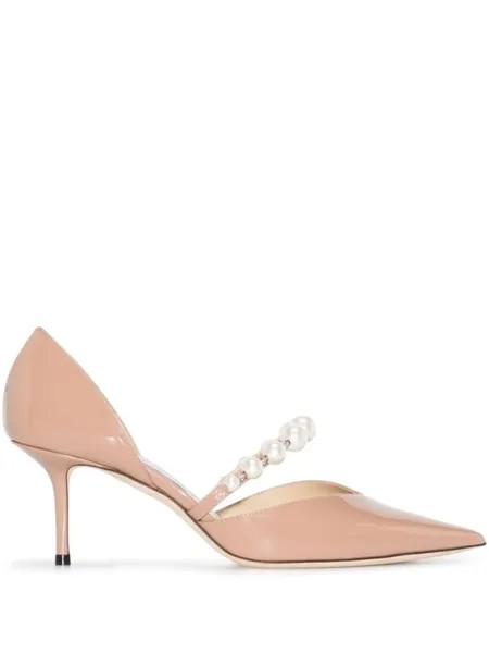 Jimmy Choo туфли Aurelie 65 с искусственным жемчугом, розовый