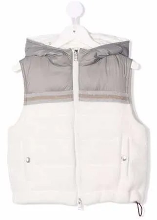 Brunello Cucinelli Kids жилет с капюшоном