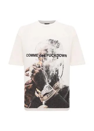 Хлопковая футболка Comme des Fuckdown