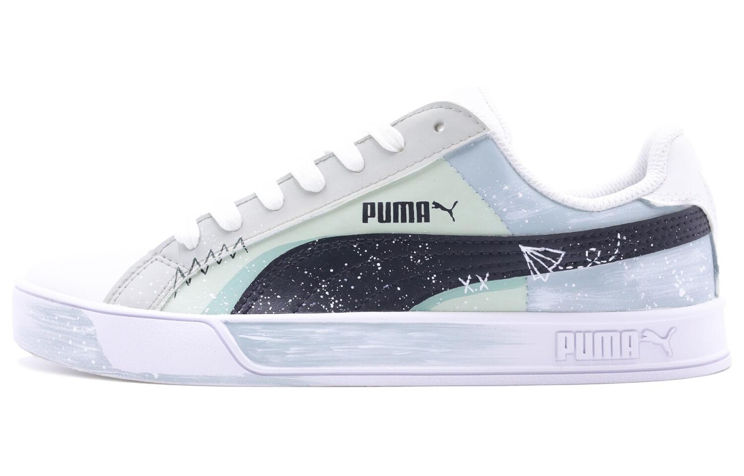 Кроссовки Puma Skateboarding Shoes Unisex Low-top White/Green, светло-зеленый