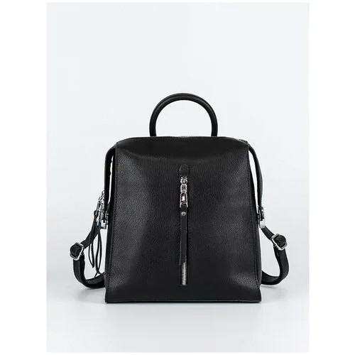 Рюкзак  торба NOVE 1114-208black, натуральная кожа, внутренний карман, черный