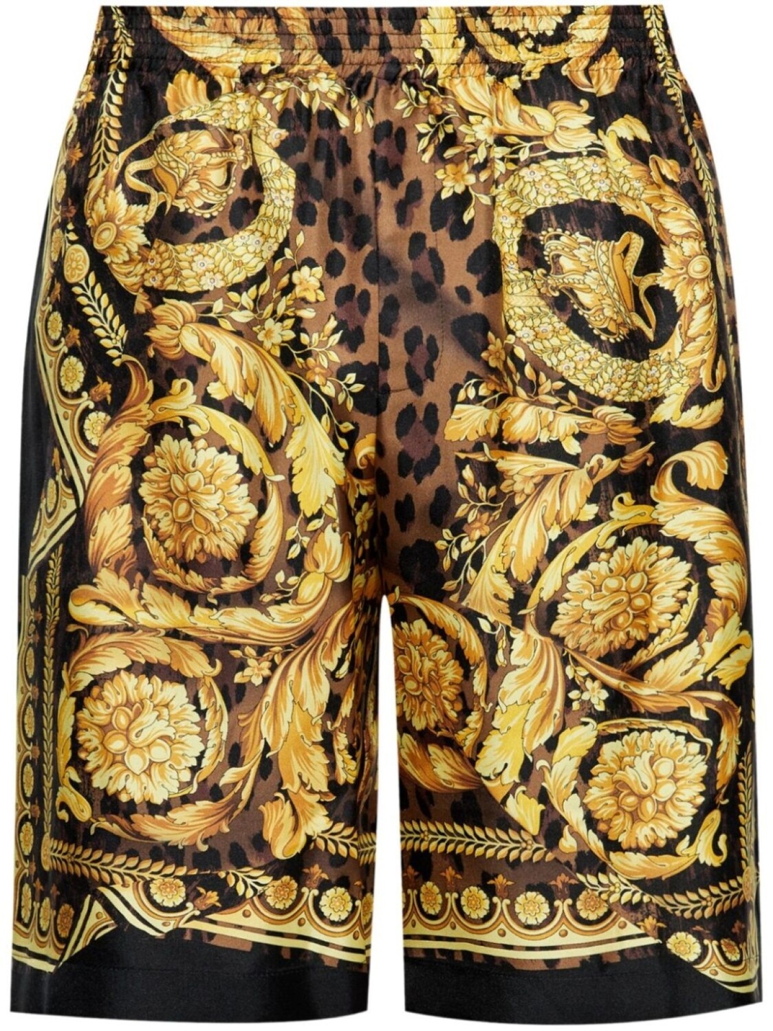 Versace шорты из шелка Barocco, желтый