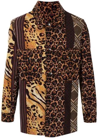 Pierre-Louis Mascia рубашка с леопардовым принтом