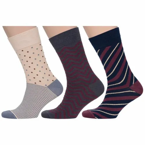 Носки MoscowSocksClub, комплект, 3 пары, размер 29 (44-46), микс