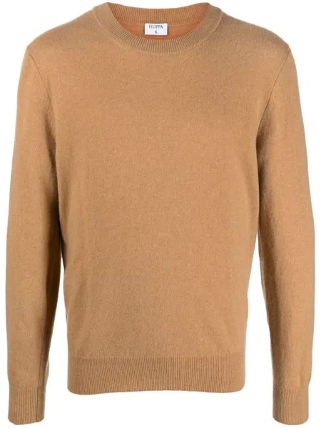 Свитер с круглым вырезом Filippa K, коричневый