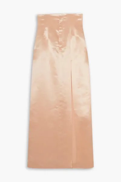 Атласная юбка макси Philosophy Di Lorenzo Serafini, пастельно-оранжевый