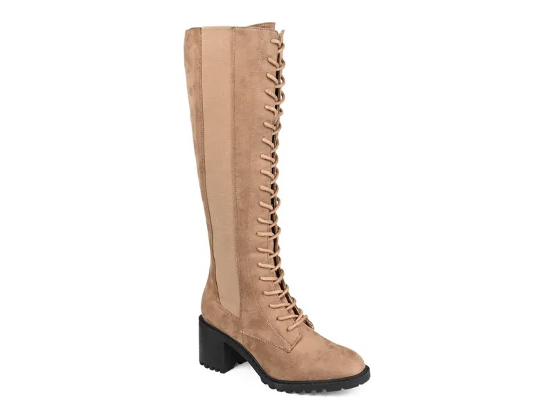 Ботинки широкие Journee Collection Jenicca до икры, серый / коричневый