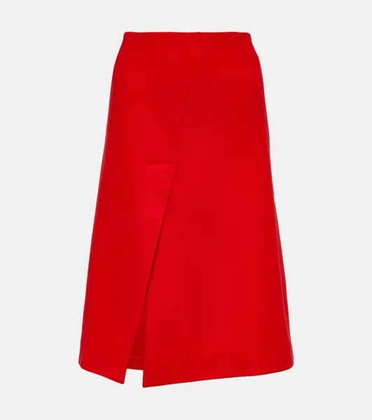 Асимметричная юбка из шерсти Stella Mccartney, красный