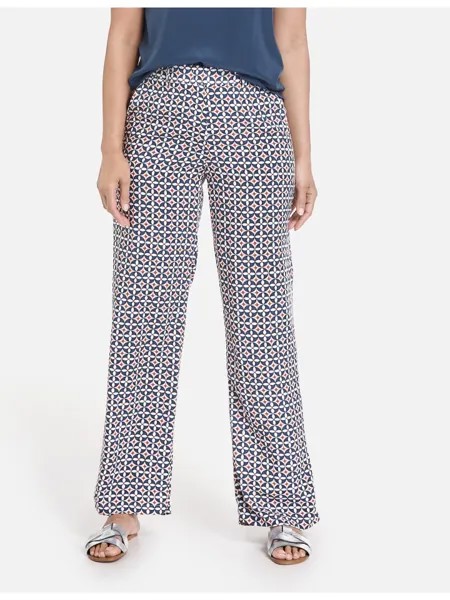 Тканевые брюки Gerry Weber, цвет blau/ecru/weiss druck