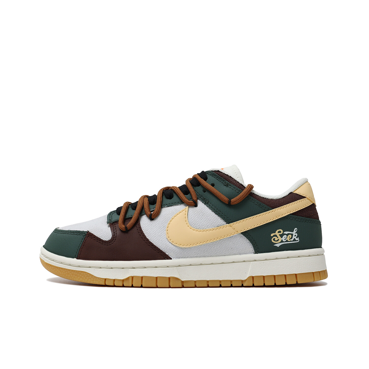 Кроссовки Nike Dunk Skateboarding Shoes Unisex Low-top Green/brown/yellow, зеленый