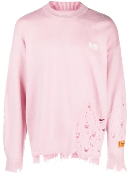 Heron Preston шерстяной джемпер с вышитым логотипом, розовый