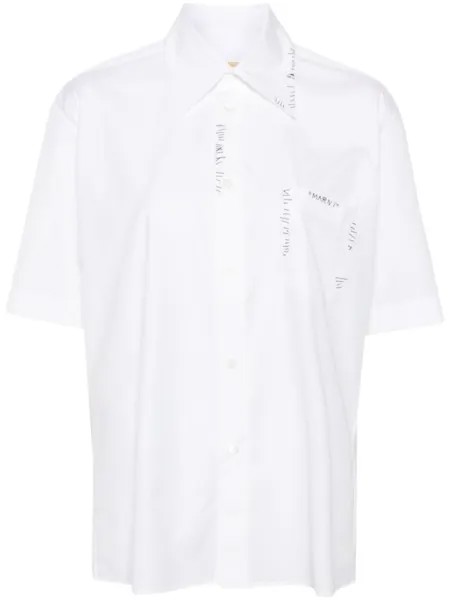 Marni рубашка с вышитым логотипом, белый